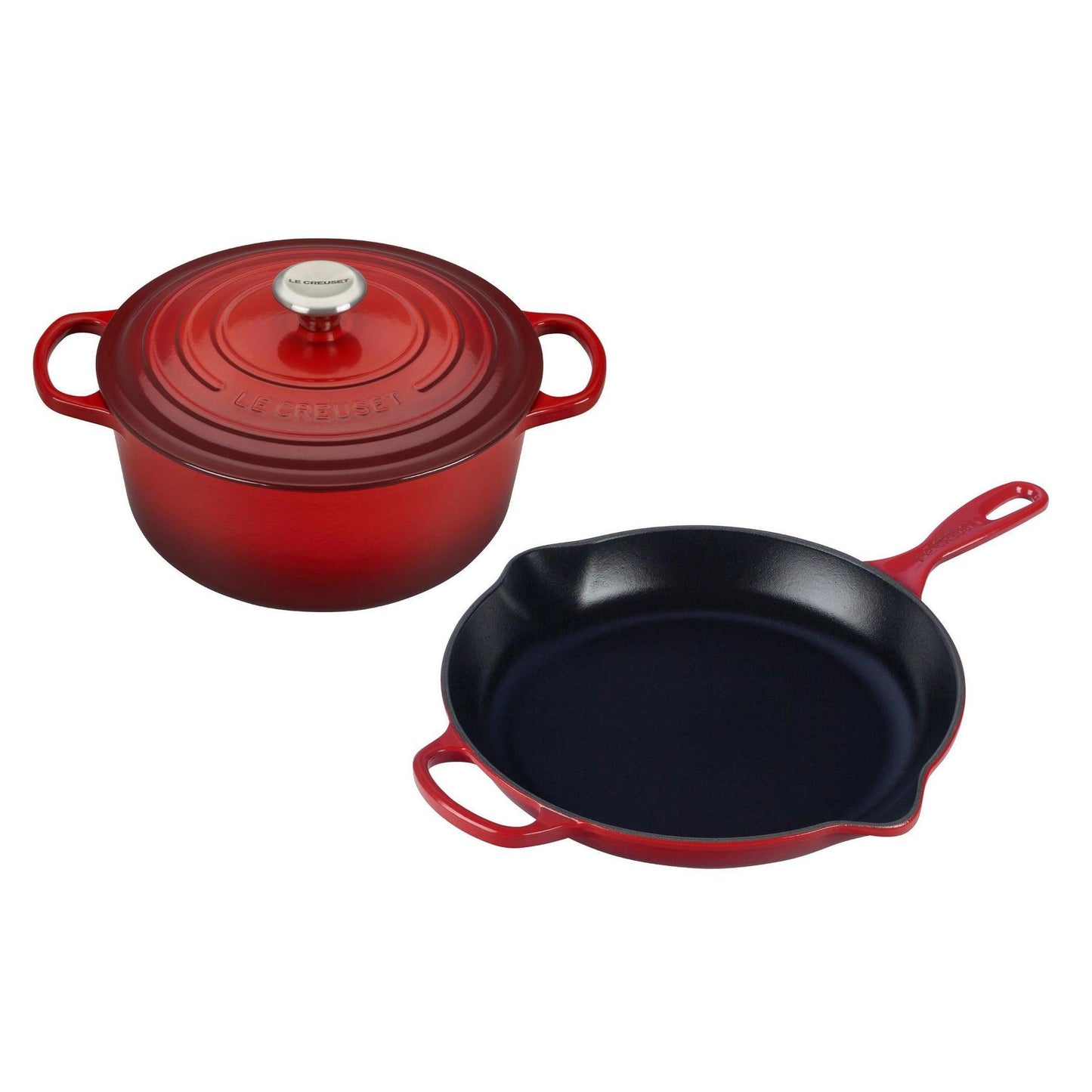 LE CREUSET 3PC CAST IRON COOKWARE