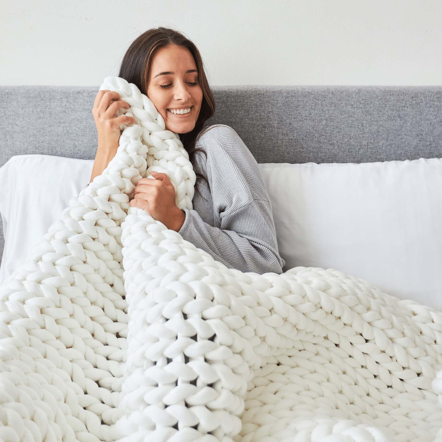 HUSH HAND KNITTED 15 LBS WEIGHTED BLANKET